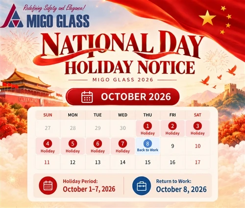 A MIGO Glass 2026 kínai nemzeti ünnepi értesítése